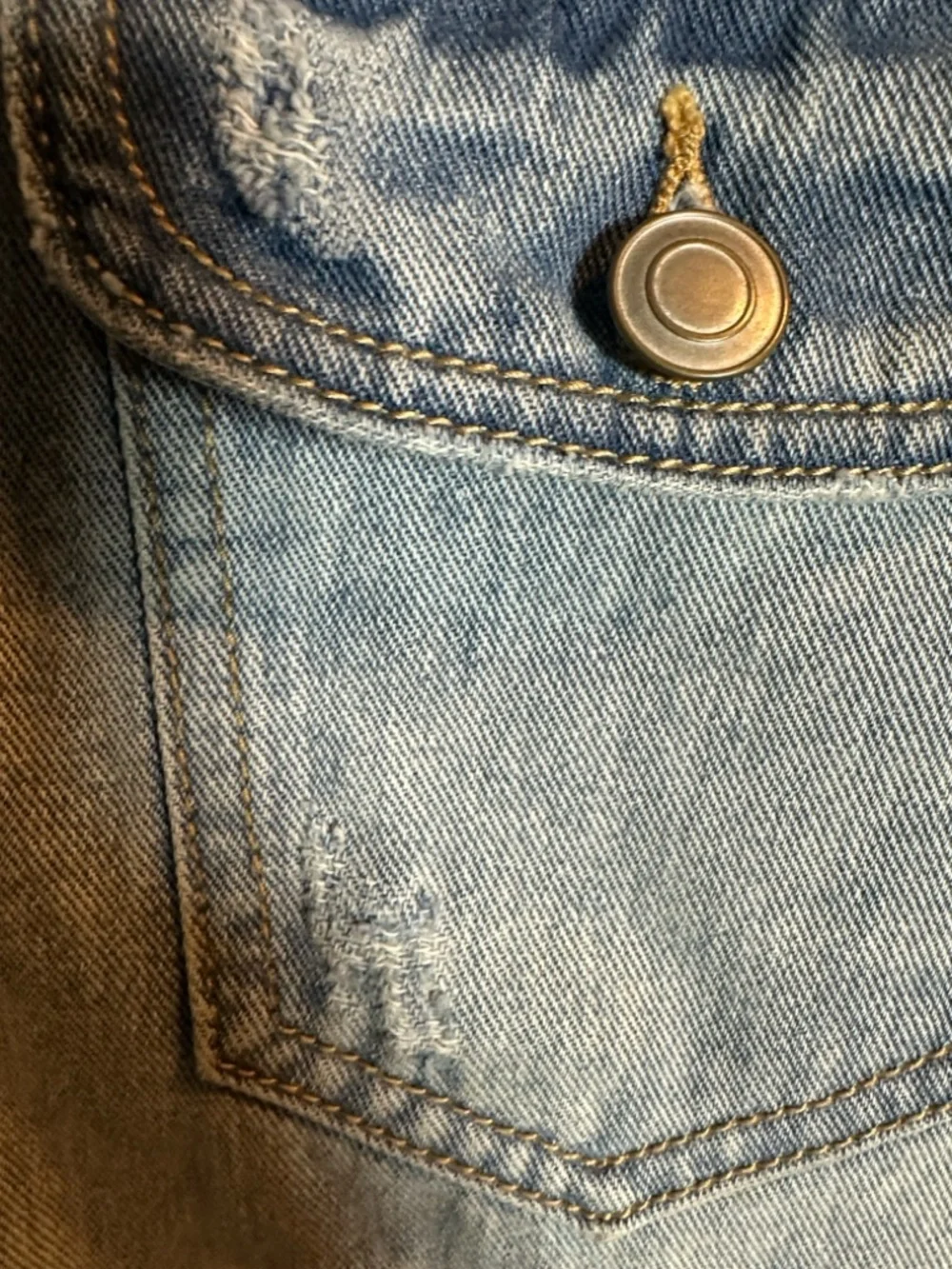 Free People Light Wash Blue Denim Jacket - Picture 6 of 7